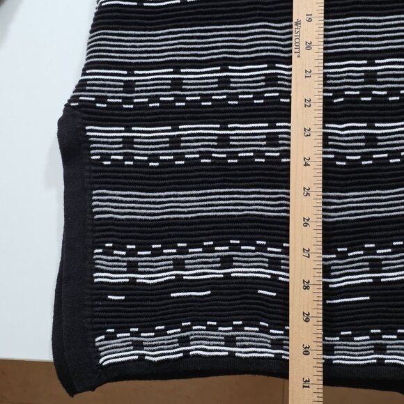 Marla Wynne Cardigan Womens L Black White 3/4 Sleeve Slouchy Cottage Lagenlook - Picture 9 of 16